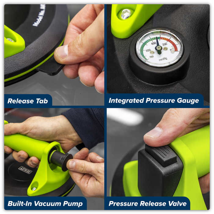 Heavy Lift Suction Cup with Vacuum Grip Pressure Gauge | AK9894