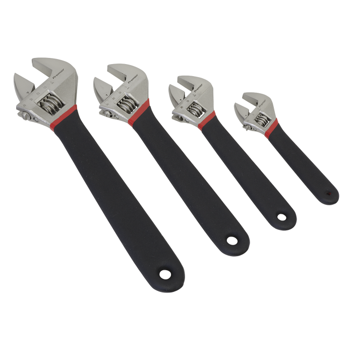 Premier Adjustable Wrench Set Ni-Fe Finish 4pc | AK9935