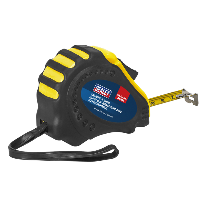 Metric/Imperial Auto Lock Tape Measure 5m(16ft) x 19mm | AK994