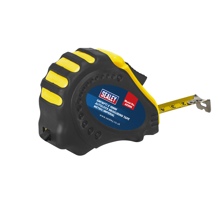 Metric/Imperial Auto Lock Tape Measure 5m(16ft) x 19mm | AK994