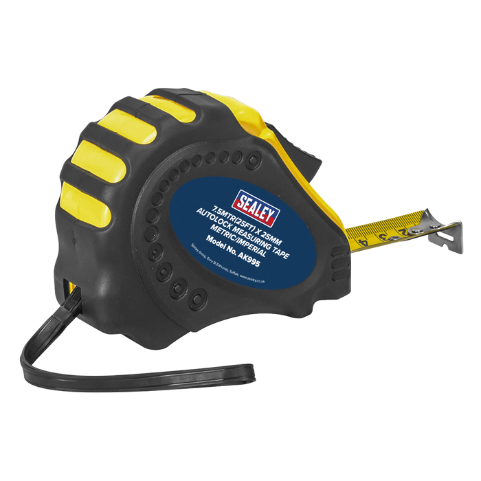 Metric/Imperial Auto Lock Tape Measure 7.5m(25ft) x 25mm | AK995