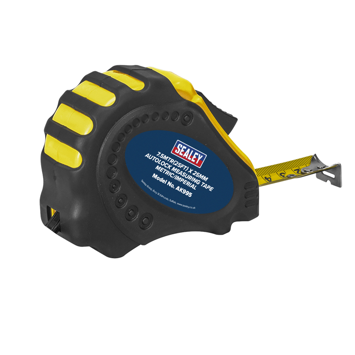 Metric/Imperial Auto Lock Tape Measure 7.5m(25ft) x 25mm | AK995