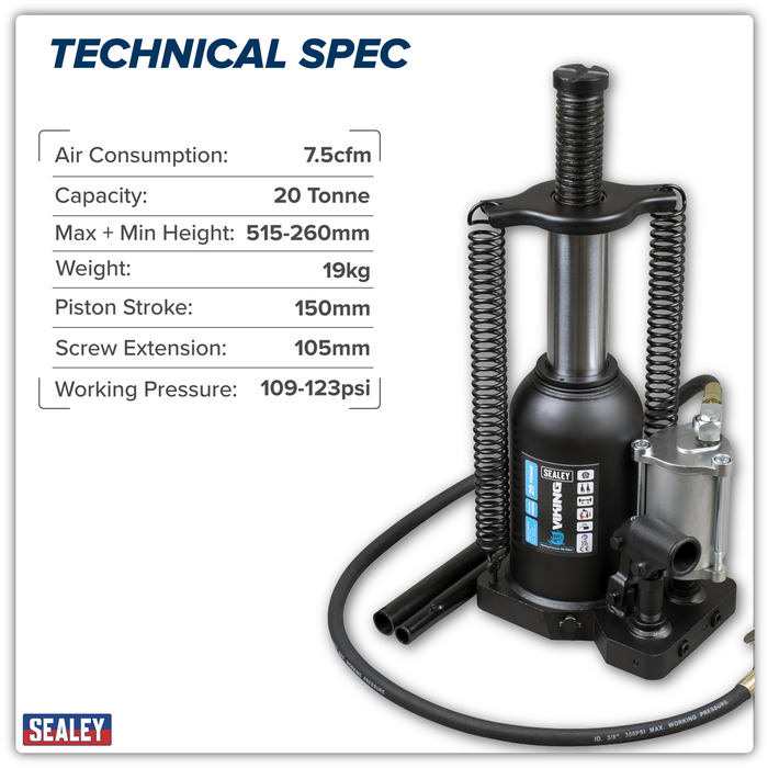 Viking Manual/Air Hydraulic Bottle Jack 20 Tonne | AM20S