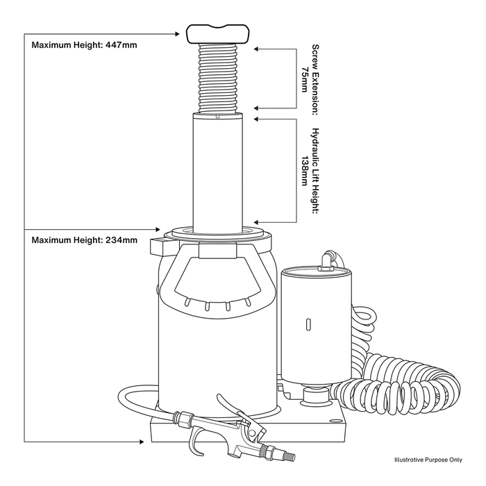 Premier Manual/Air Hydraulic Bottle Jack 20 Tonne | AM20