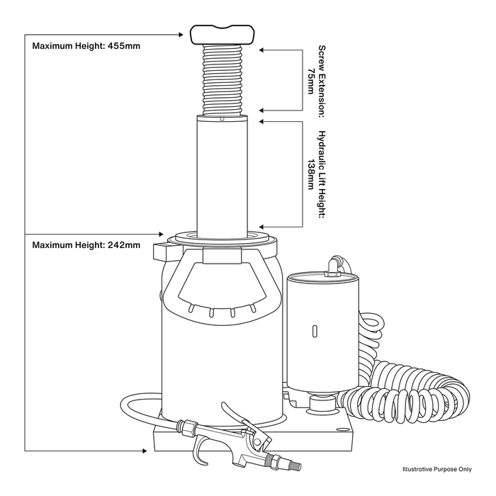 Premier Manual/Air Hydraulic Bottle Jack 30 Tonne | AM30