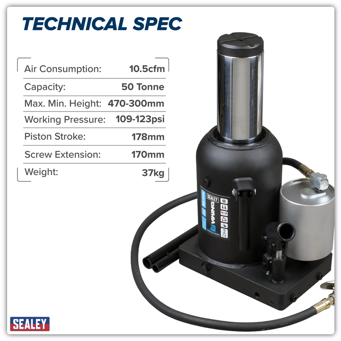 Viking Manual/Air Hydraulic Bottle Jack 50 Tonne | AM50S