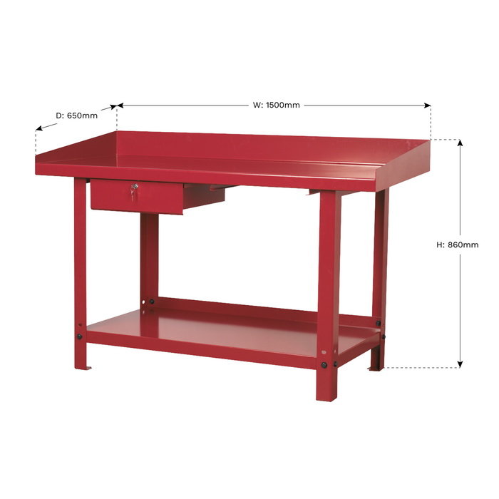 Steel Workbench with Drawer 1.5m | AP1015