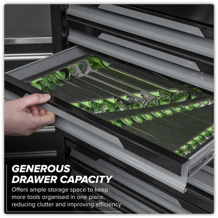 Superline Pro® Topchest & Rollcab Combination 12 Drawer & 1 Door Cupboard - Grey | AP1080GR