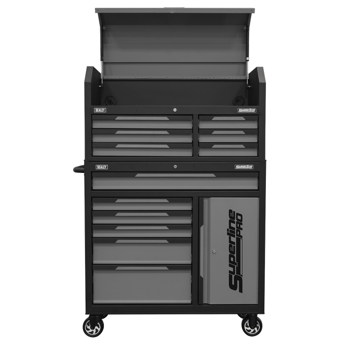 Superline Pro® Topchest & Rollcab Combination 12 Drawer & 1 Door Cupboard - Grey | AP1080GR