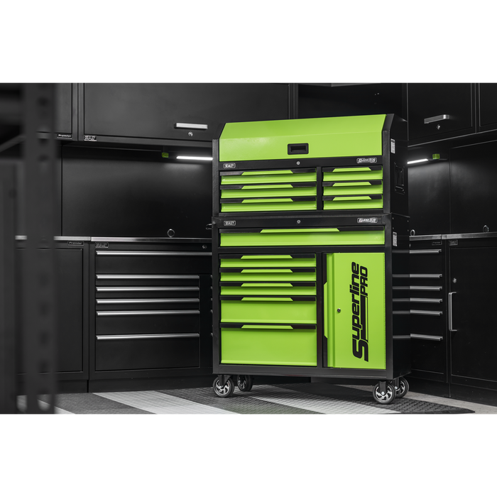 Superline Pro® Topchest & Rollcab Combination 12 Drawer & 1 Door Cupboard - Green | AP1080HVG