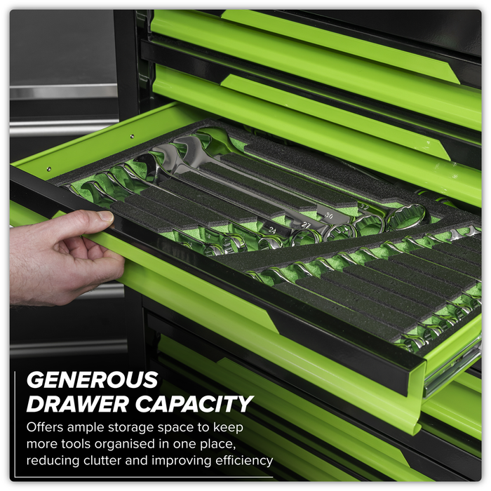 Superline Pro® Topchest & Rollcab Combination 12 Drawer & 1 Door Cupboard - Green | AP1080HVG