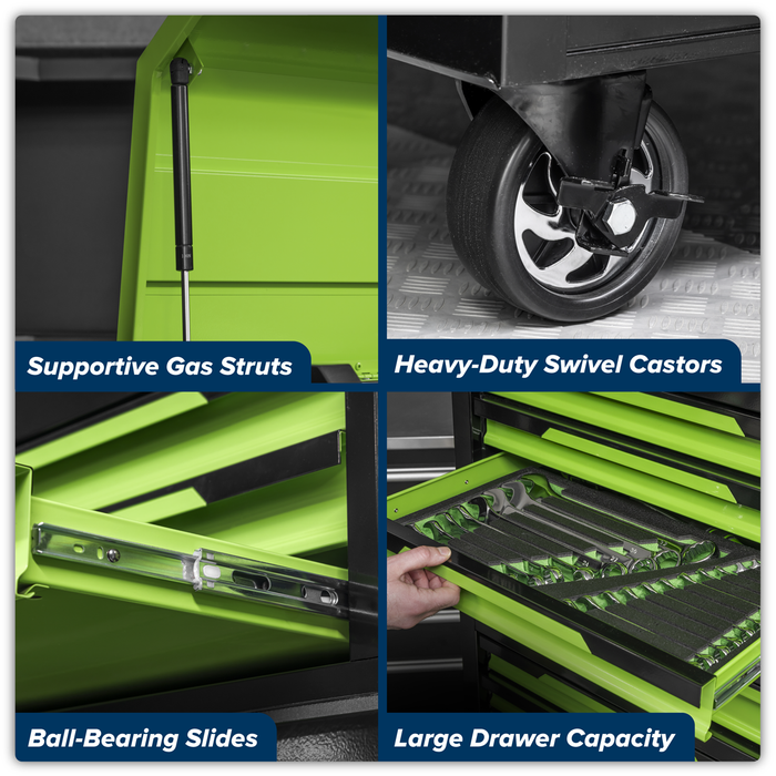 Superline Pro® Topchest & Rollcab Combination 12 Drawer & 1 Door Cupboard - Green | AP1080HVG