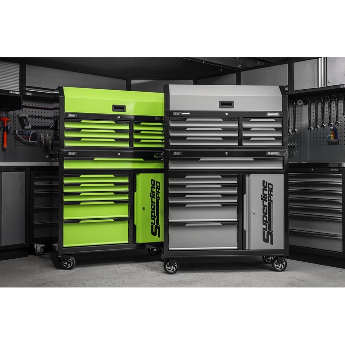Superline Pro® Topchest & Rollcab Combination 12 Drawer & 1 Door Cupboard - Grey | AP1080GR