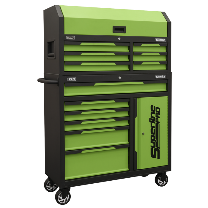 Superline Pro® Topchest & Rollcab Combination 12 Drawer & 1 Door Cupboard - Green | AP1080HVG