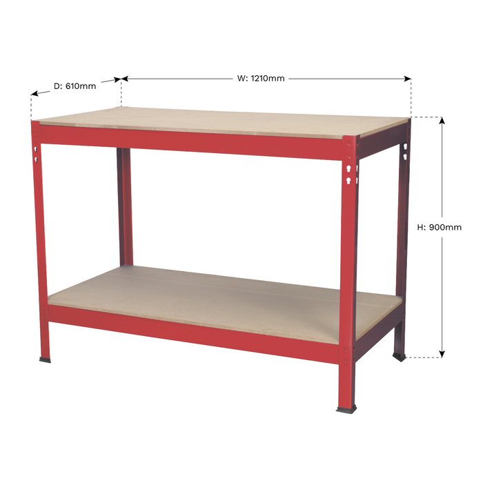 Steel Workbench with Wooden Top 1.2m | AP1210