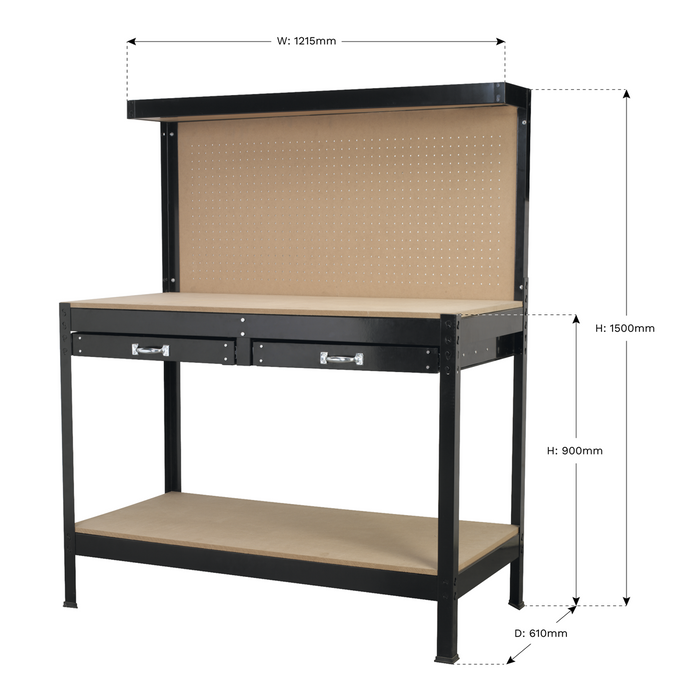 Workstation with 2 Drawers 1.2m | AP12600