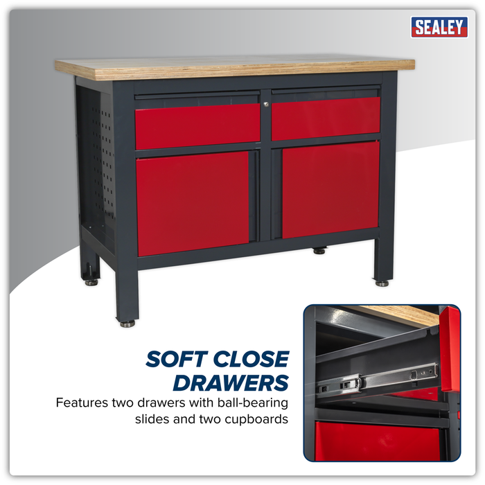 Workbench with 2 Drawers & 2 Cupboards | AP1372A
