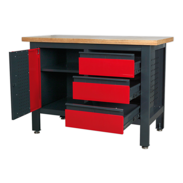 Workbench with 3 Drawers & Cupboard | AP1372B