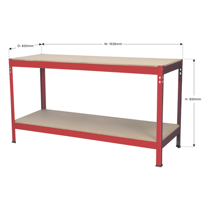 Steel Workbench with Wooden Top 1.53m | AP1535