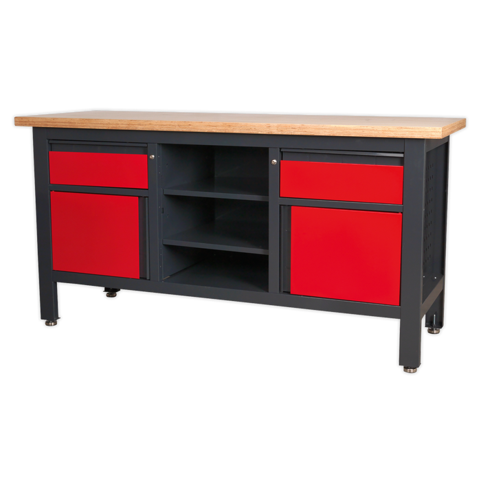 Workbench with 2 Drawers, 2 Cupboards & Open Storage | AP1905A