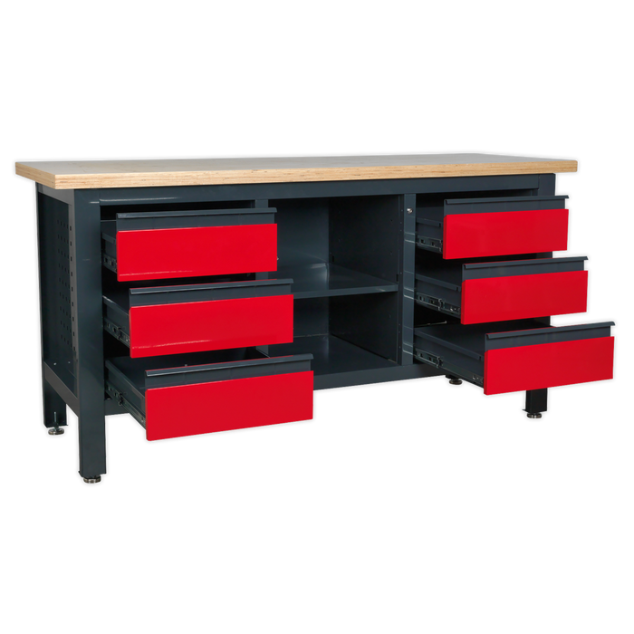 Workbench with 6 Drawers & Open Storage | AP1905D