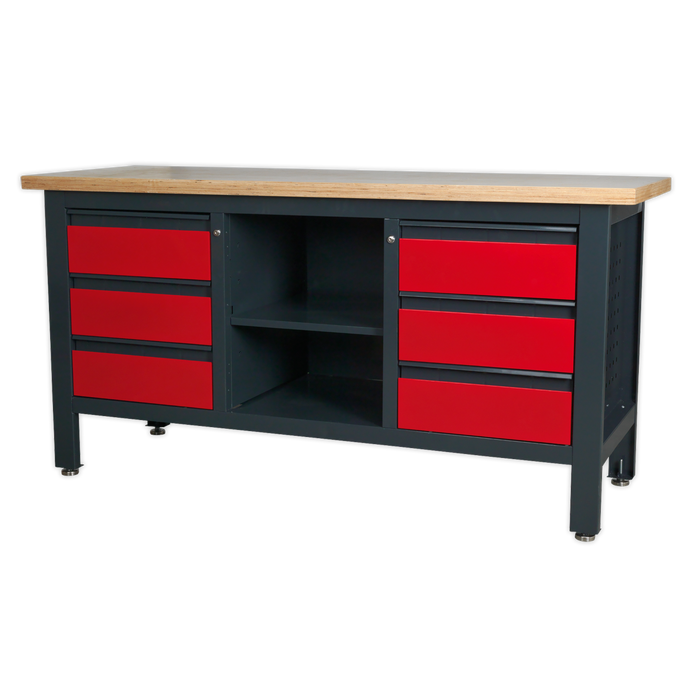 Workbench with 6 Drawers & Open Storage | AP1905D