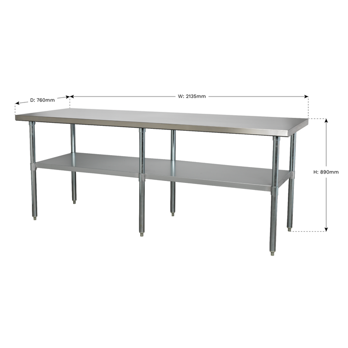 Stainless Steel Workbench 2.1m | AP2184SS