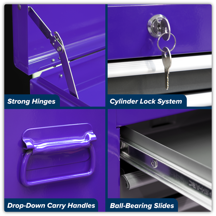 American PRO® Topchest & Rollcab Combination 6 Drawer - Purple/Grey | AP2200BBCP
