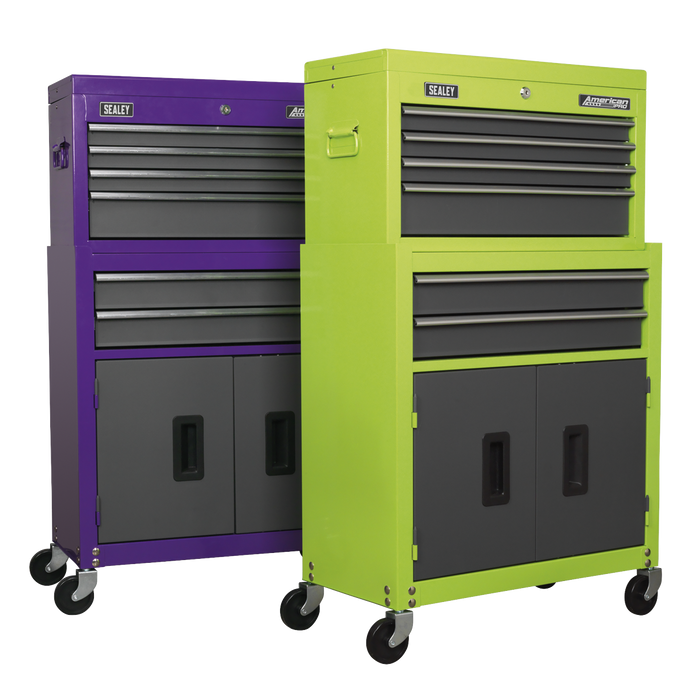 American PRO® Topchest & Rollcab Combination 6 Drawer - Purple/Grey | AP2200BBCP