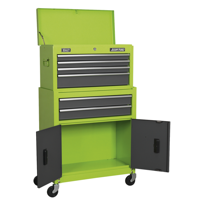 American PRO® Topchest & Rollcab Combination 6 Drawer - Green/Grey | AP2200BBHV