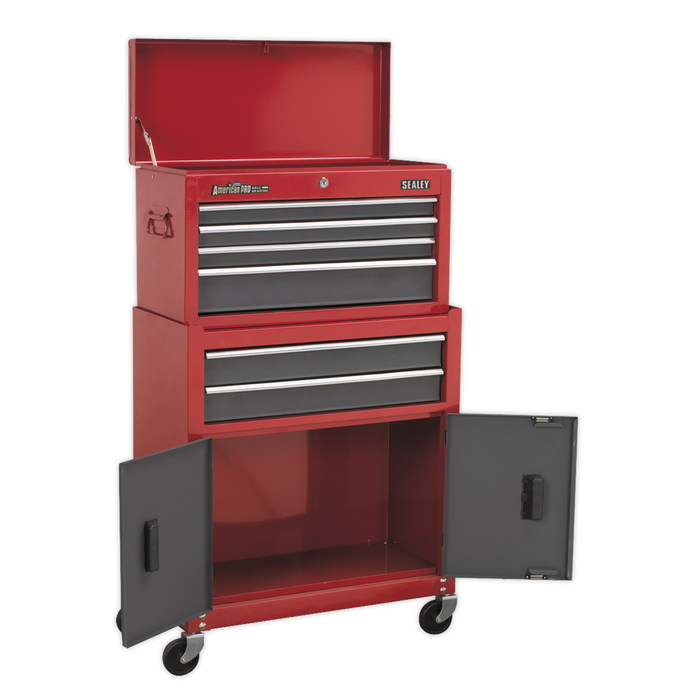 American PRO® Topchest & Rollcab Combination 6 Drawer - Red | AP2200BB