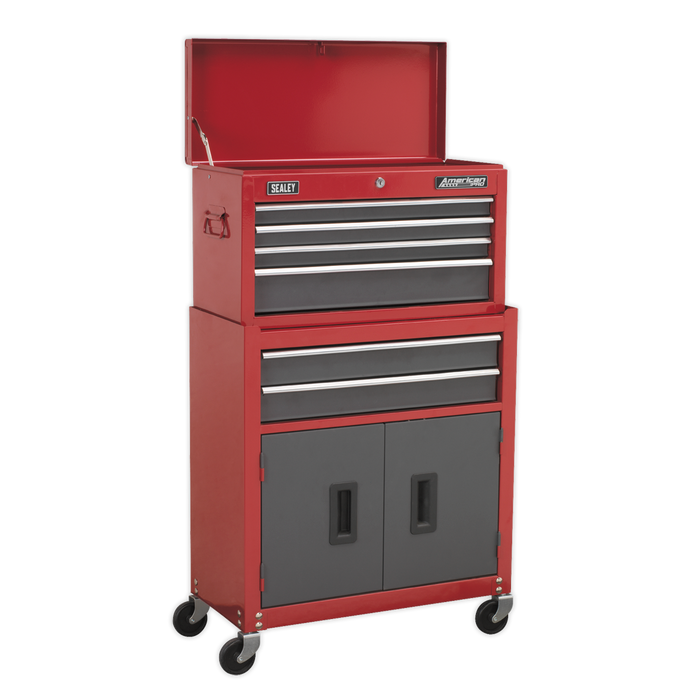 American PRO® Topchest & Rollcab Combination 6 Drawer - Red | AP2200BB