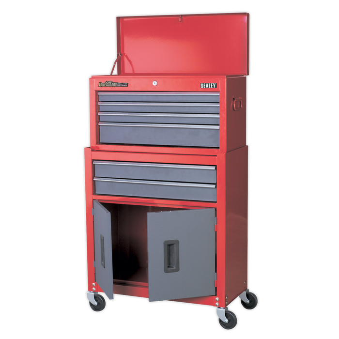 American PRO® Topchest & Rollcab Combination 6 Drawer - Red | AP2200BB