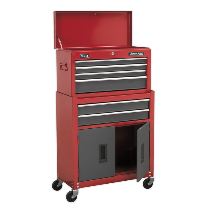American PRO® Topchest & Rollcab Combination 6 Drawer - Red | AP2200BB