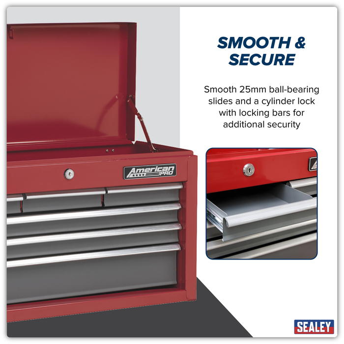 American PRO® Topchest 6 Drawer - Red/Grey | AP2201BB