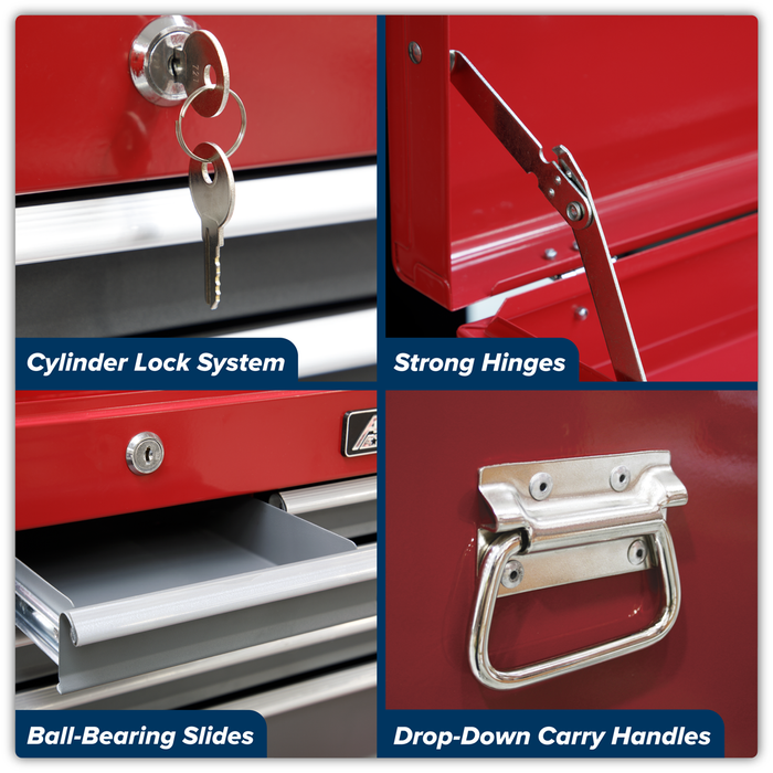 American PRO® Topchest 6 Drawer - Red/Grey | AP2201BB