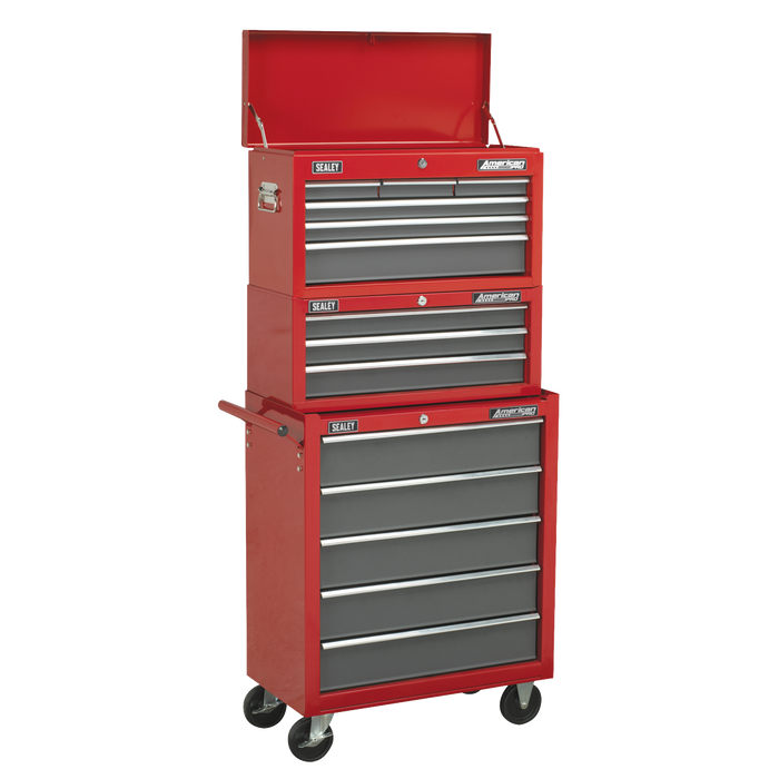 American PRO® Topchest 6 Drawer - Red/Grey | AP2201BB