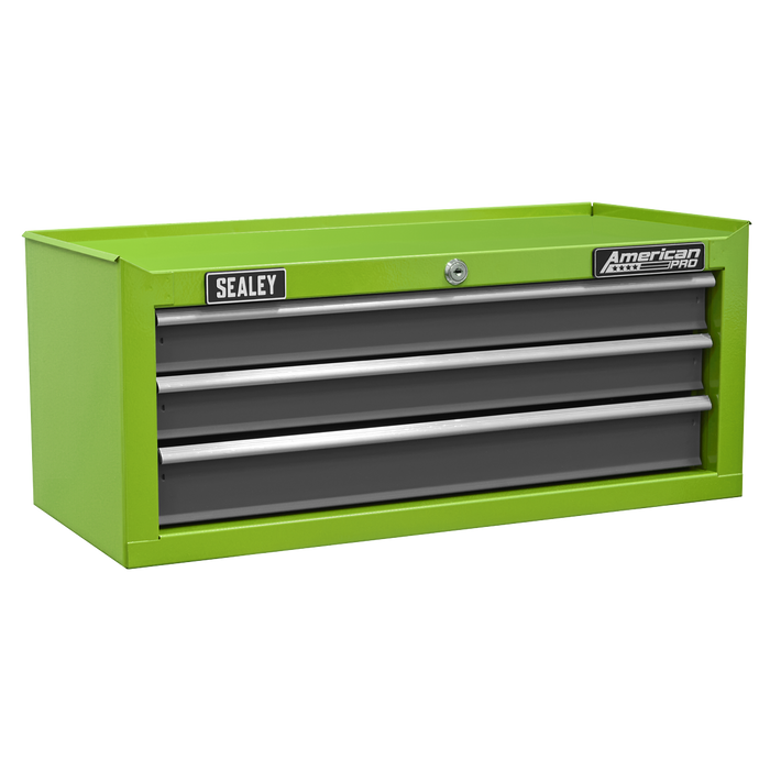 American PRO® Mid-Box Tool Chest 3 Drawer - Green/Grey | AP22309BBHV