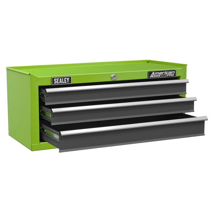 American PRO® Mid-Box Tool Chest 3 Drawer - Green/Grey | AP22309BBHV