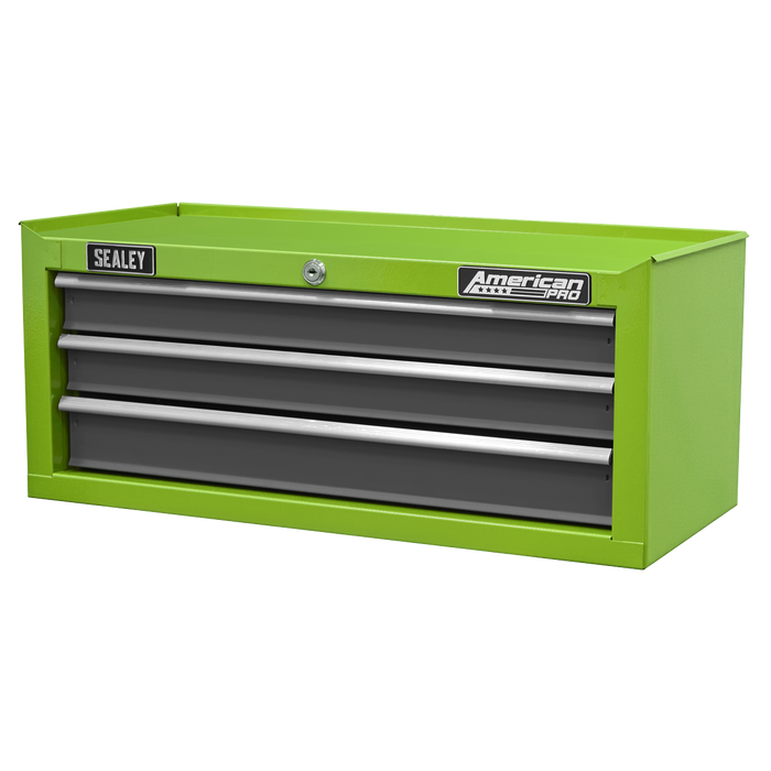 American PRO® Mid-Box Tool Chest 3 Drawer - Green/Grey | AP22309BBHV