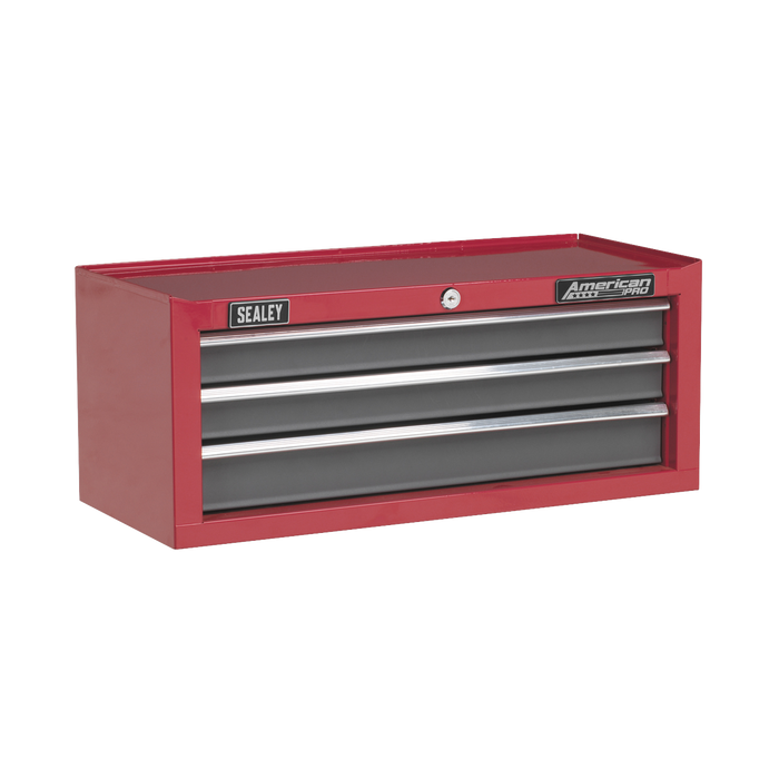 American PRO® Mid-Box Tool Chest 3 Drawer - Red/Grey | AP22309BB