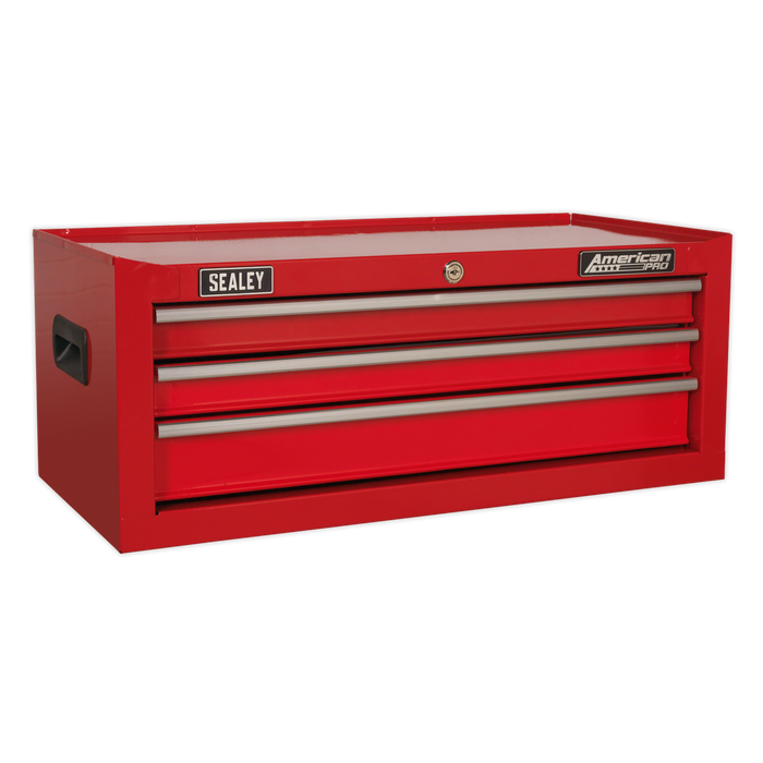 American PRO® Topchest, Mid-Box Tool Chest & Rollcab Stack 14 Drawer - Red | AP22STACK