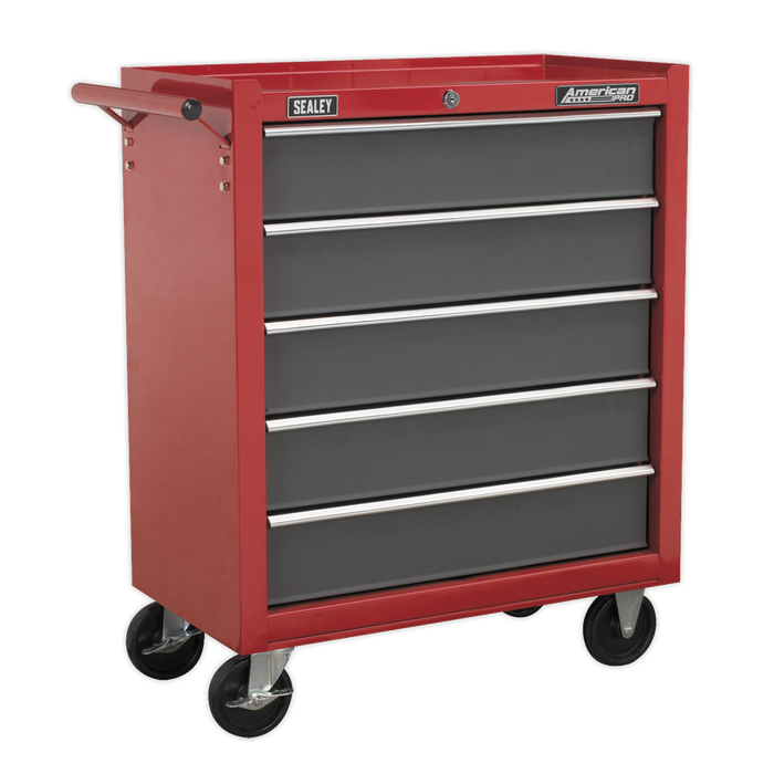 American PRO® Topchest & Rollcab Combination 14 Drawer with 281pc Tool Kit - Red/Grey | AP2250BBCOMBO
