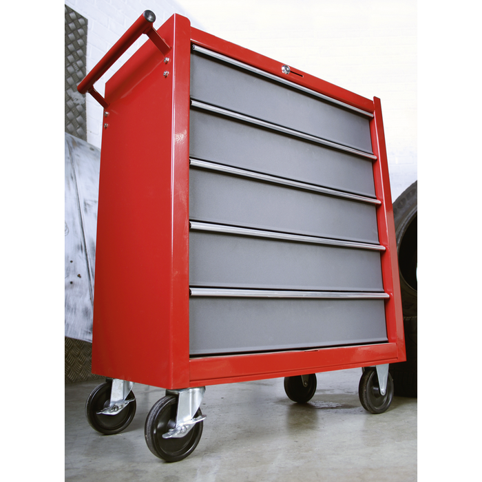 American PRO® Rollcab 5 Drawer - Red/Grey | AP22505BB