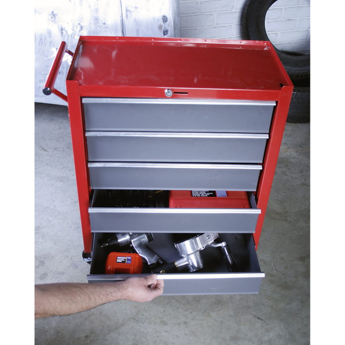 American PRO® Rollcab 5 Drawer - Red/Grey | AP22505BB