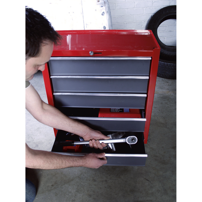 American PRO® Rollcab 5 Drawer - Red/Grey | AP22505BB