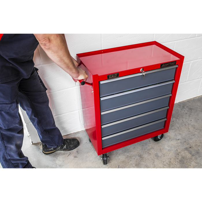 American PRO® Rollcab 5 Drawer - Red/Grey | AP22505BB