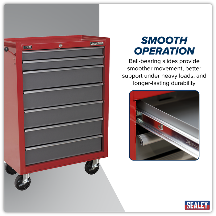 American PRO® Rollcab 7 Drawer - Red/Grey | AP22507BB