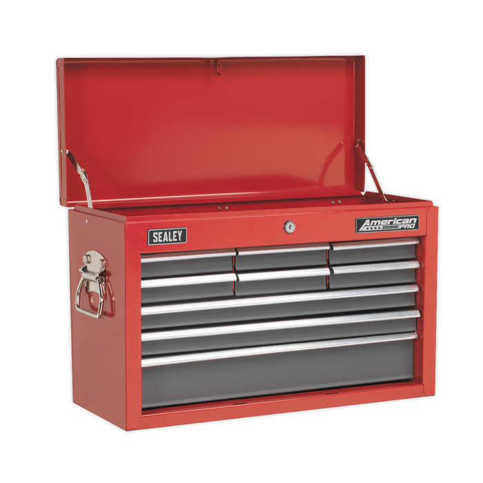 American PRO® Topchest & Rollcab Combination 14 Drawer with 281pc Tool Kit - Red/Grey | AP2250BBCOMBO