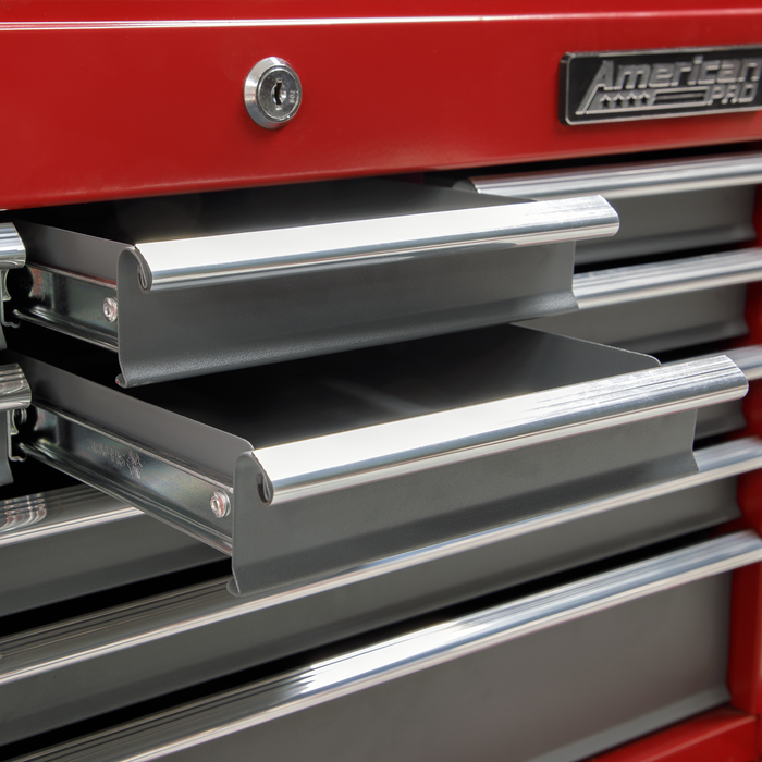 American PRO® Topchest 9 Drawer - Red/Grey | AP22509BB